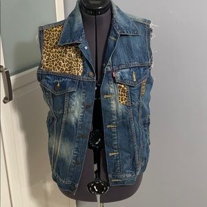 Mens Levi Jean Trucker Vest